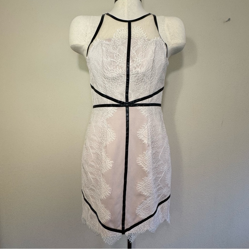Bariano Australia Lace Mini Dress With Black Trim
